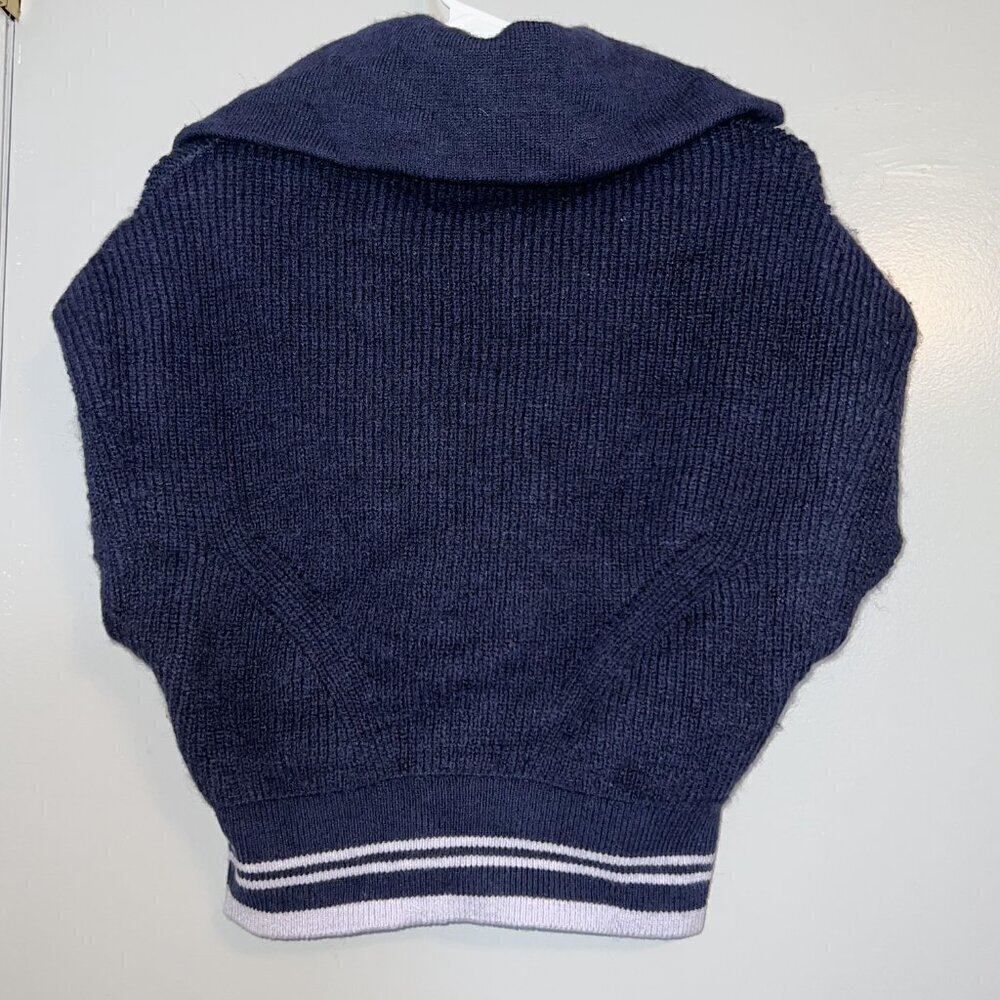 Anthropologie Women's Maeve Quarter-Zip Sweater Tee Navy Blue Size XS - Picture 6 of 7